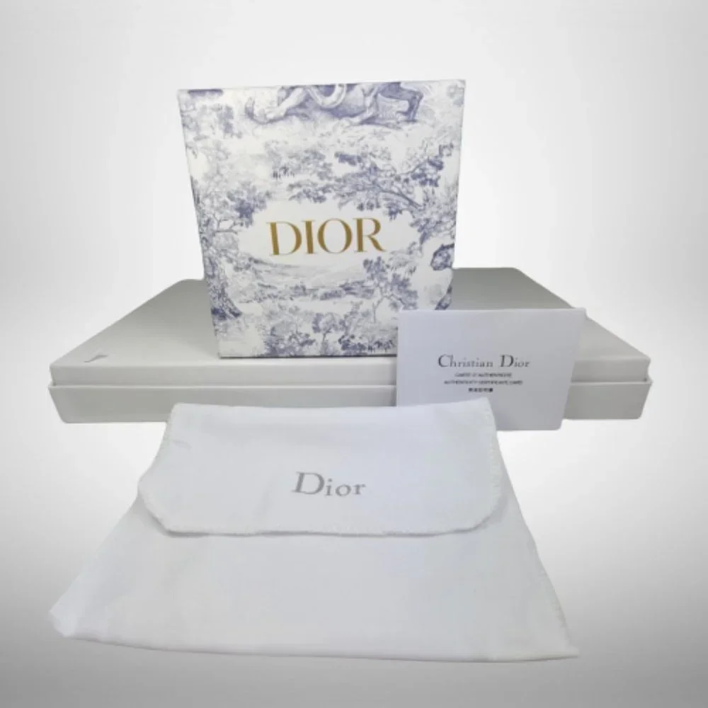 Dior Black Leather Saddle Flap Card Case